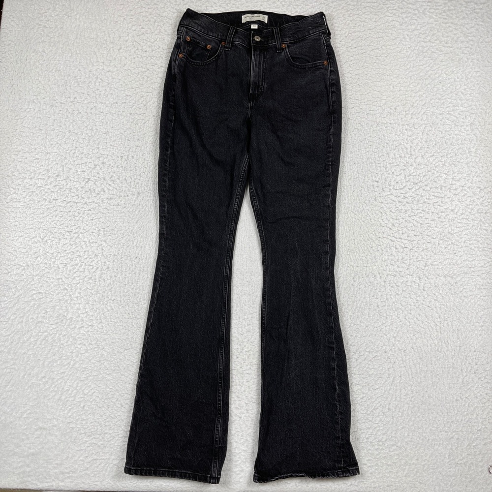 Abercrombie & Fitch Bootcut Jeans Women 26 Short Black Curve Love Mid Rise Denim